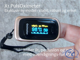 PulsOximeter med ilt, perfusion og puls - Nyeste model