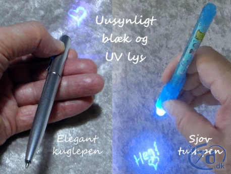 Pen med usynligt blæk og UV lys Pen med usynligt blæk og UV lys