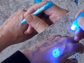 Pen med usynligt blæk og UV lys