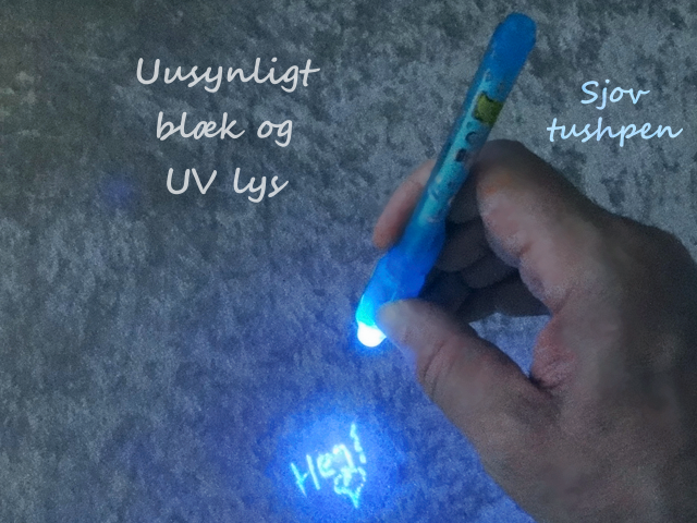 Pen med usynligt blæk og UV lys - Hemmelige tatoveringer